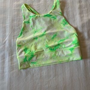 Lululemon Athletica Neon Green Tie-Dye Sports Bra